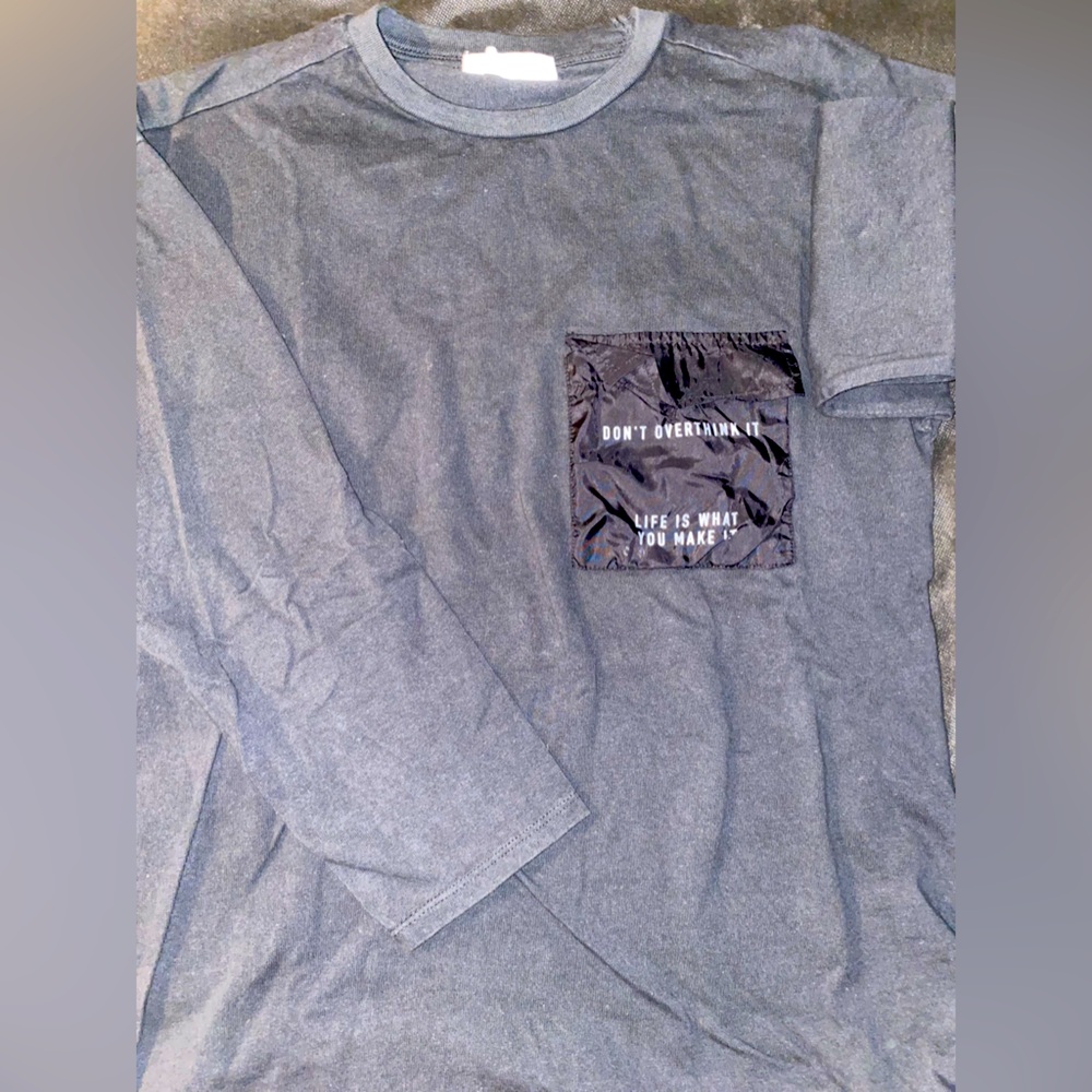 Zara Graphic Tee “don’t over think it, life is what you make it”